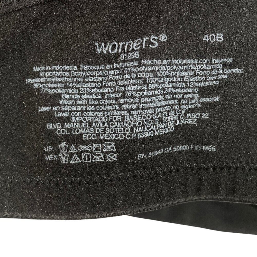 Warner's "Elements of Bliss' Lift Bra, Size 40B, Black, Wireless, New w Tags - Picture 6 of 10